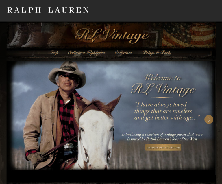 Ralph Lauren launcht eine eigene Vintage Shopping-Seite